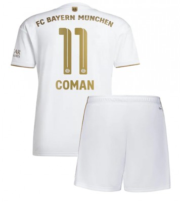 Bayern Munich Kingsley Coman #11 Bortedraktsett Barn 2022-23 Kortermet (+ Korte bukser)